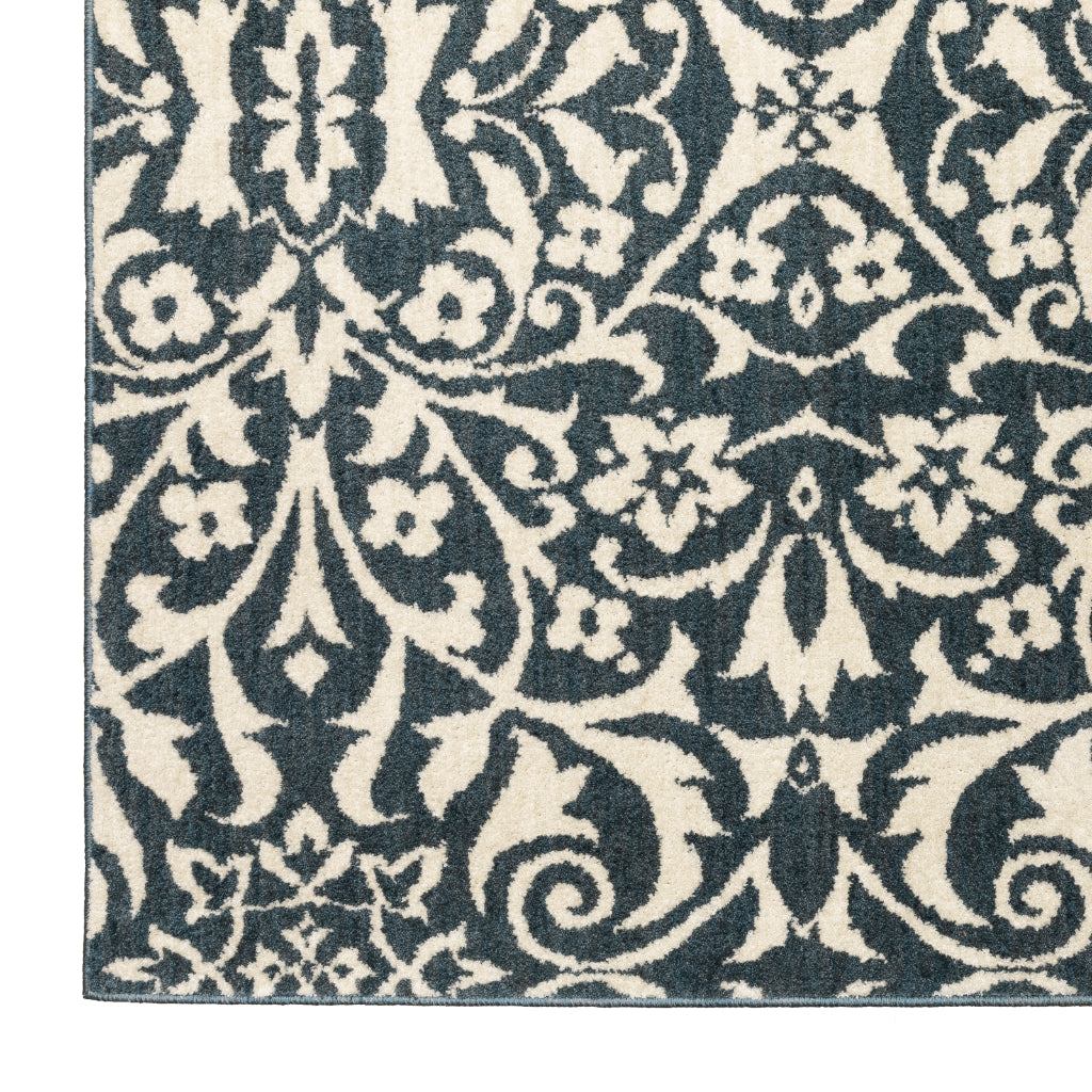 Oriental Weavers Fiona 5501B Blue Rectangle Indoor Area Rug - Stain Resistant Floral Rug-