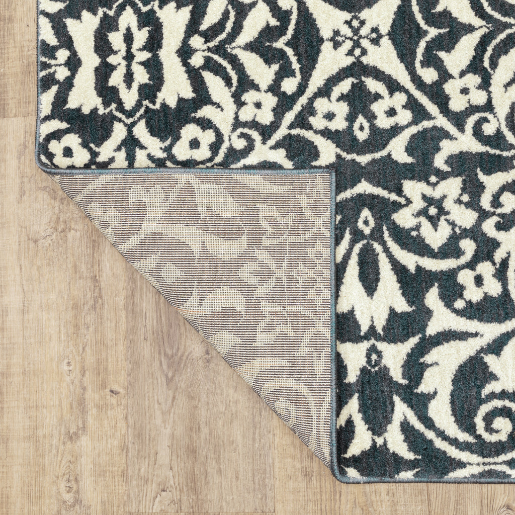 Oriental Weavers Fiona 5501B Blue Rectangle Indoor Area Rug - Stain Resistant Floral Rug-