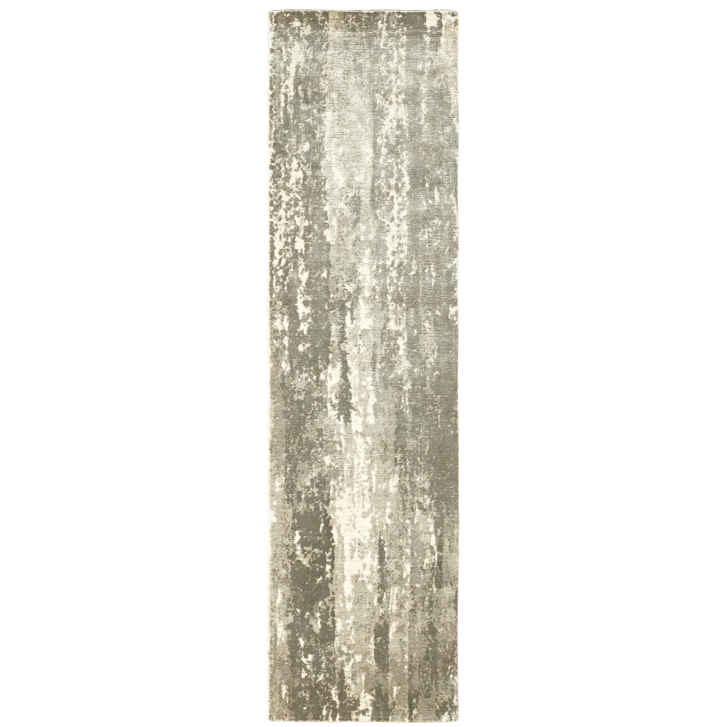 Oriental Weavers Formations 70006 Gray Rectangle Indoor Runner - Hand Loomed Abstract Rug Made of 100% Viscose-