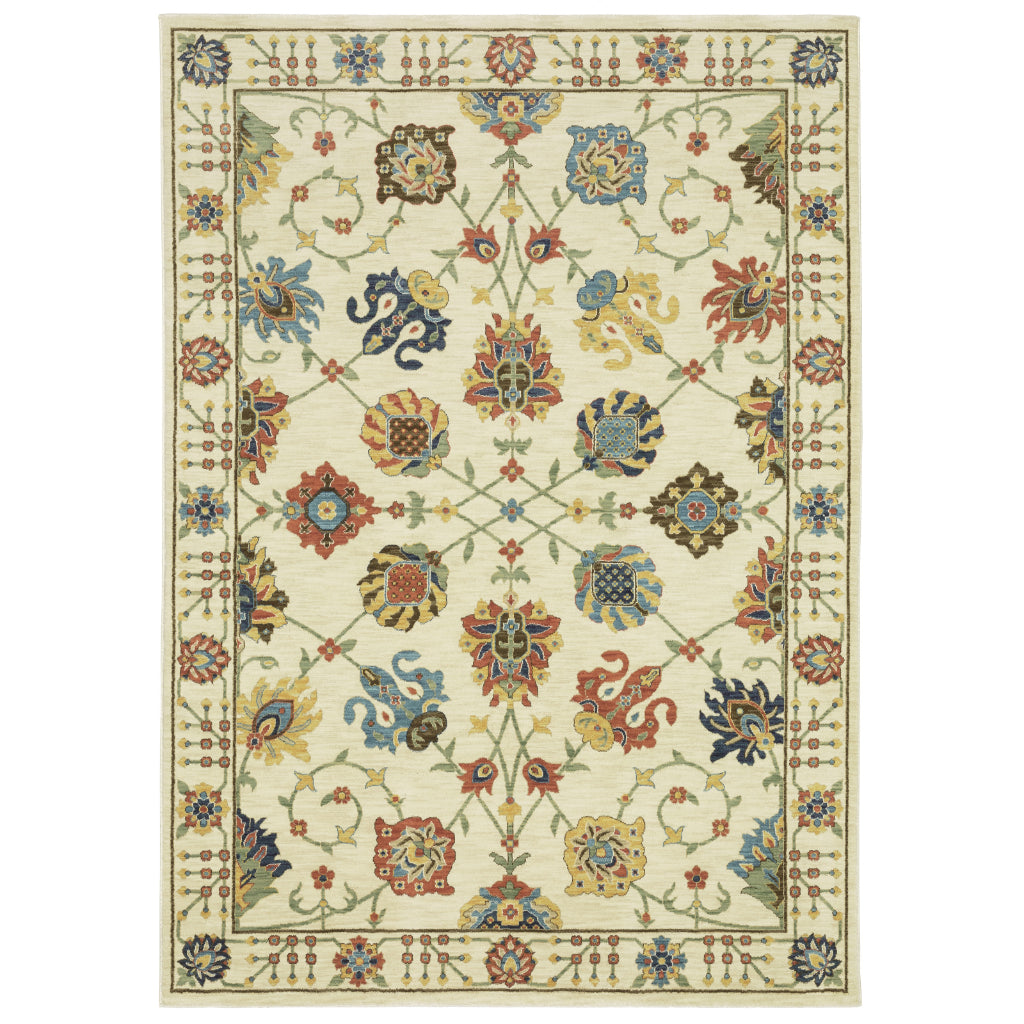 Oriental Weavers Francesca FR01G Multicolor Rectangle Indoor Area Rug - Stain Resistant Floral Rug-