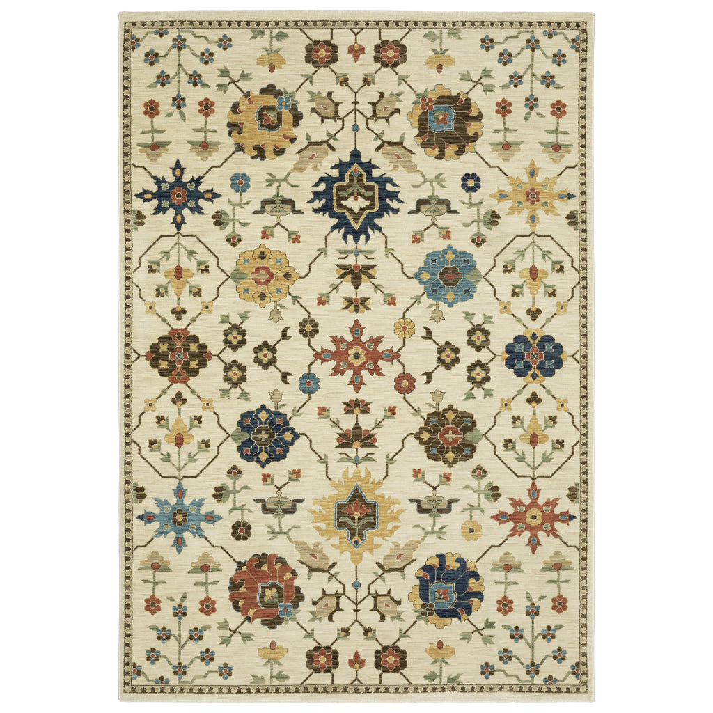 Oriental Weavers Francesca FR02M Multicolor Rectangle Indoor Area Rug - Stain Resistant Floral Rug-