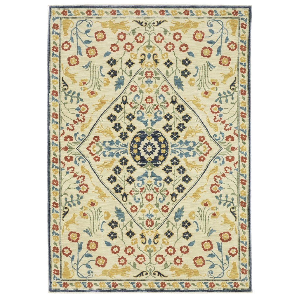 Oriental Weavers Francesca FR06B Multicolor Rectangle Indoor Area Rug - Stain Resistant Floral Rug-