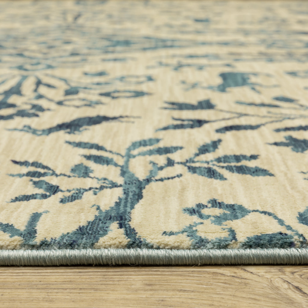Oriental Weavers Francesca FR08H Blue Rectangle Indoor Area Rug - Stain Resistant Floral Rug-