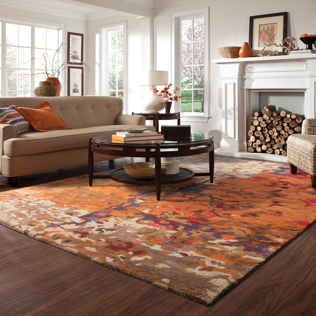 Oriental Weavers Galaxy 21904 Multicolor Rectangle Indoor Area Rug - Hand Tufted Abstract Rug Made of Wool & Viscose-