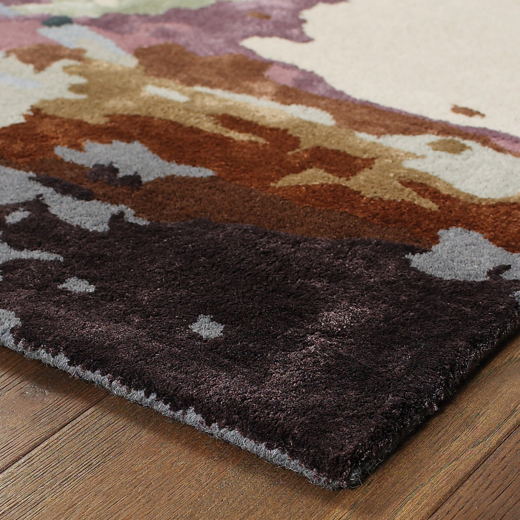 Oriental Weavers Galaxy 21905 Multicolor Rectangle Indoor Runner - Hand Tufted Abstract Rug Made of Wool & Viscose-