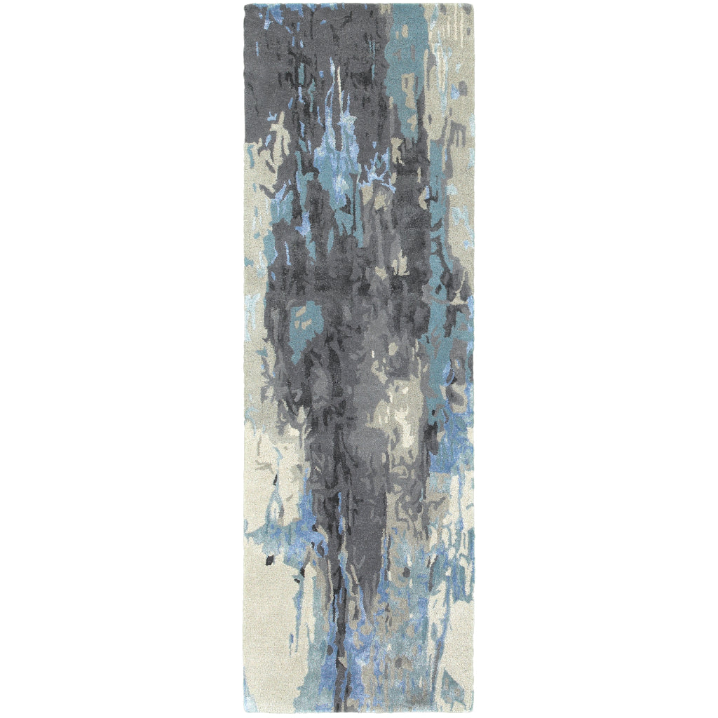 Oriental Weavers Galaxy 21906 Multicolor Rectangle Indoor Runner - Hand Tufted Abstract Rug Made of Wool & Viscose-