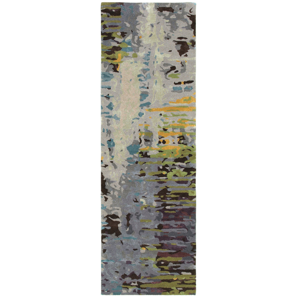 Oriental Weavers Galaxy 21907 Multicolor Rectangle Indoor Runner - Hand Tufted Abstract Rug Made of Wool & Viscose-