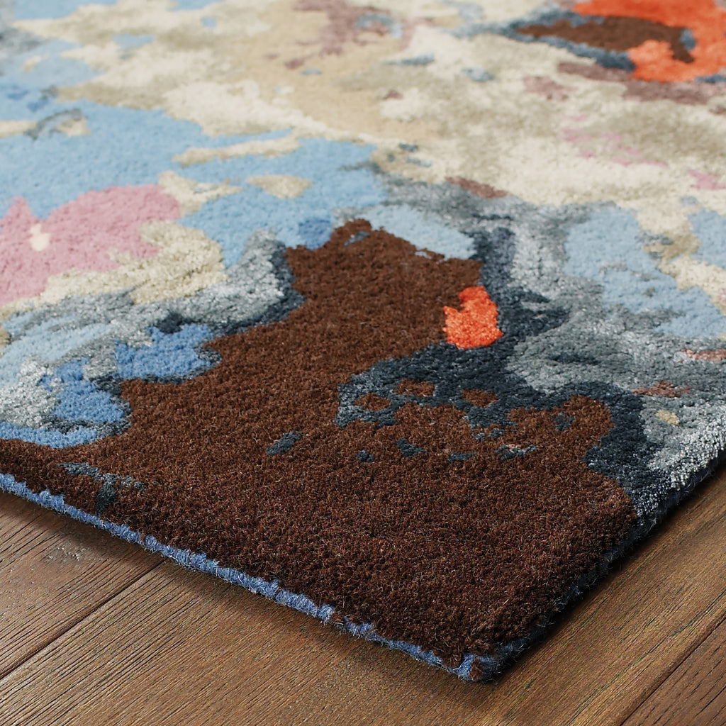 Oriental Weavers Galaxy 21908 Multicolor Rectangle Indoor Runner - Hand Tufted Abstract Rug Made of Wool & Viscose-