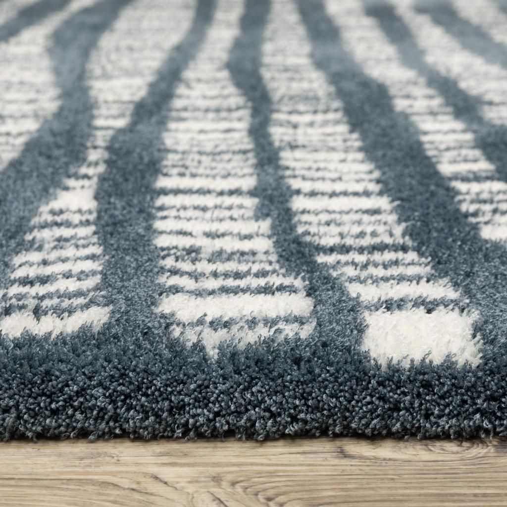 Oriental Weavers Galileo GAL01 Blue Rectangle Indoor Runner Stripe Pattern-