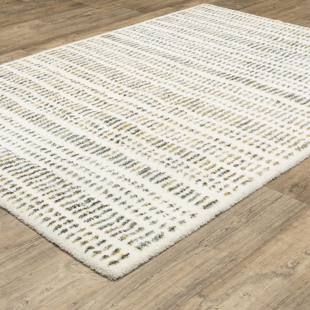 Oriental Weavers Galileo GAL02 Ivory Rectangle Indoor Area Rug Stripe Pattern-