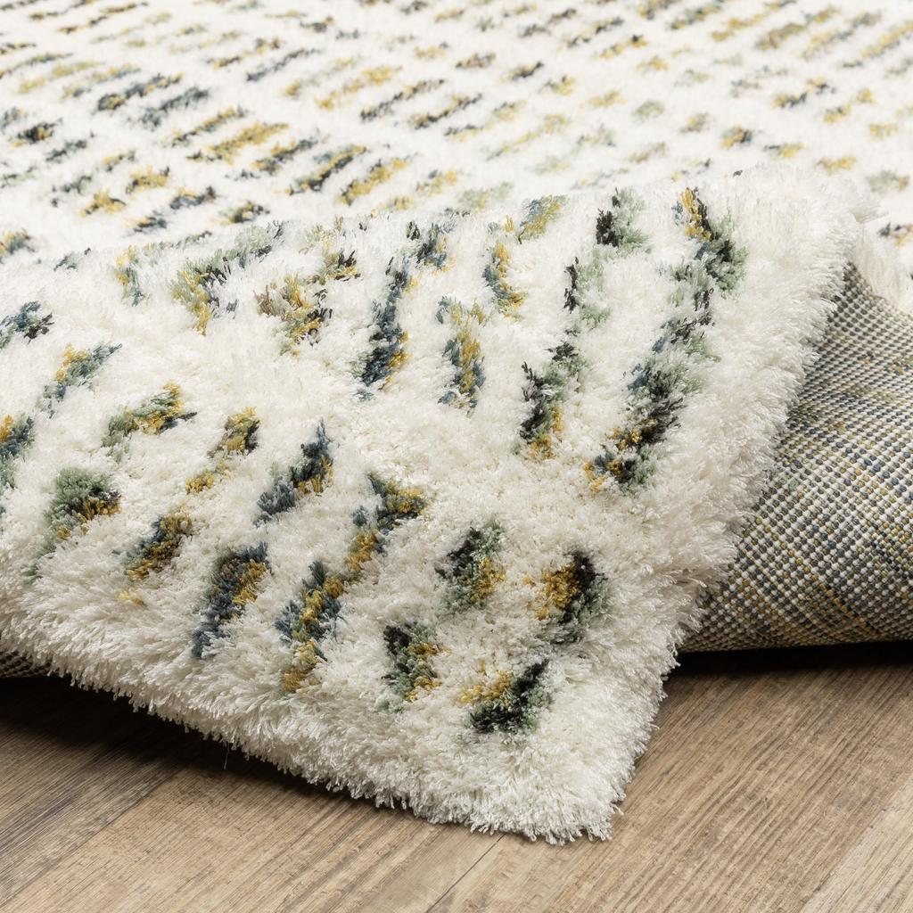 Oriental Weavers Galileo GAL02 Ivory Rectangle Indoor Area Rug Stripe Pattern-