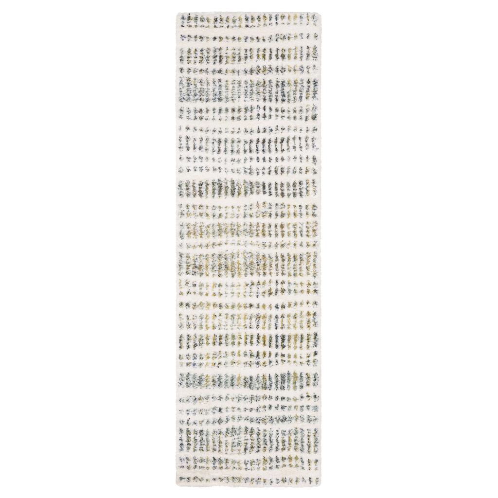 Oriental Weavers Galileo GAL02 Ivory Rectangle Indoor Runner Stripe Pattern-
