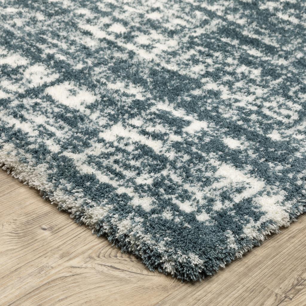 Oriental Weavers Galileo GAL08 Blue Rectangle Indoor Area Rug Gridwork Pattern-