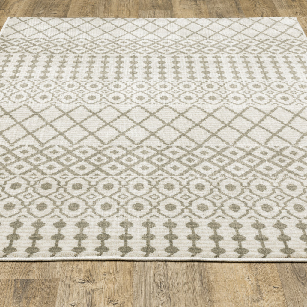 Oriental Weavers Georgia 717B0 Gray Rectangle Indoor Area Rug - Stain Resistant Scandinavian Style Rug with Geometric Design-