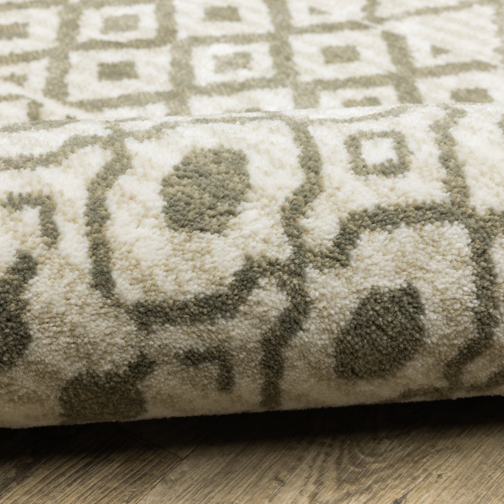 Oriental Weavers Georgia 717B0 Gray Rectangle Indoor Area Rug - Stain Resistant Scandinavian Style Rug with Geometric Design-