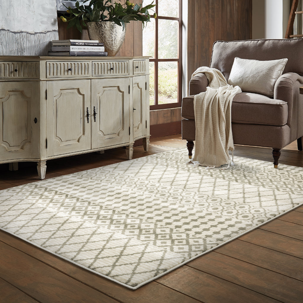 Oriental Weavers Georgia 717B0 Gray Rectangle Indoor Area Rug - Stain Resistant Scandinavian Style Rug with Geometric Design-