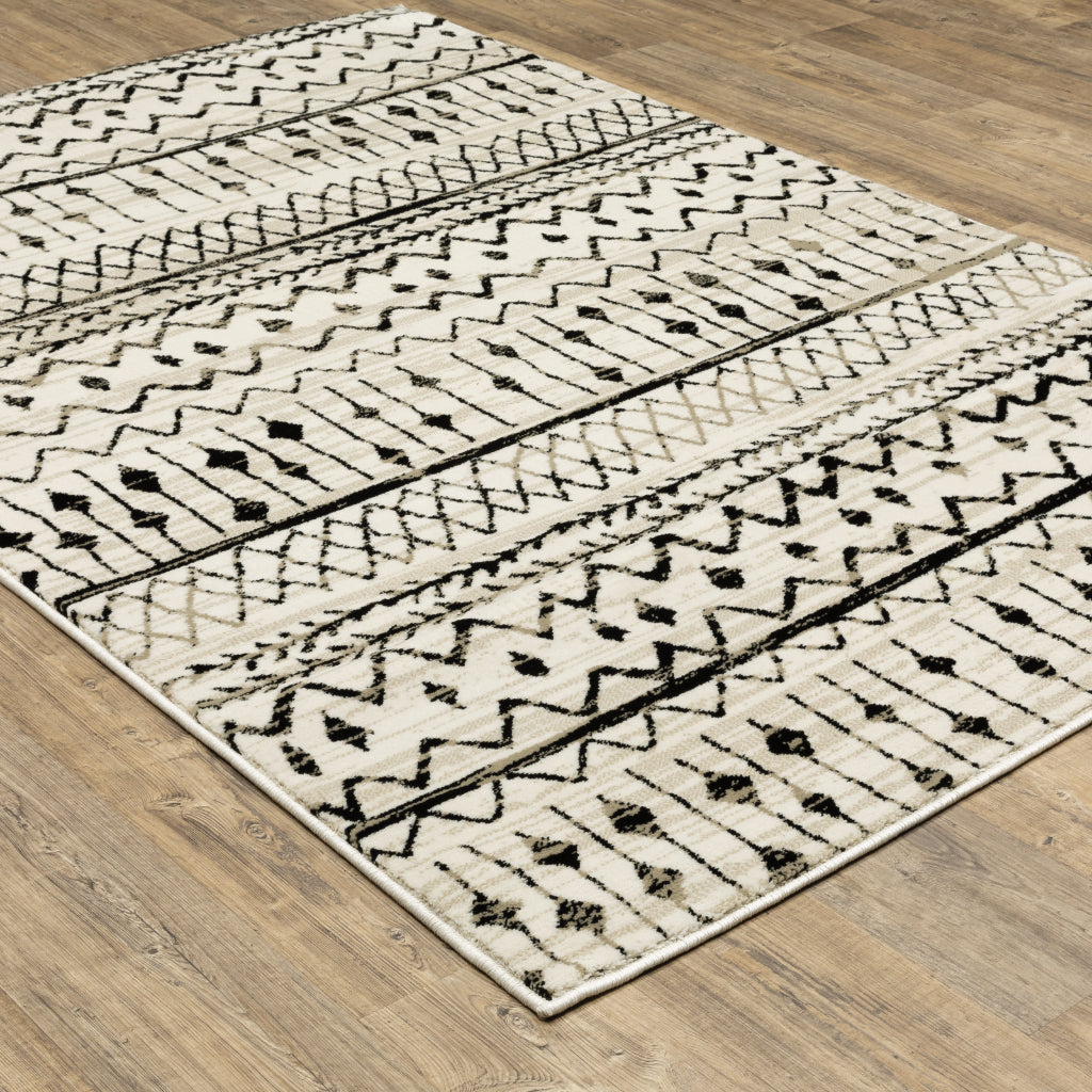 Oriental Weavers Georgia 8826E Two-Color Rectangle Indoor Area Rug - Stain Resistant Bohemian Rug with Tribal Design-