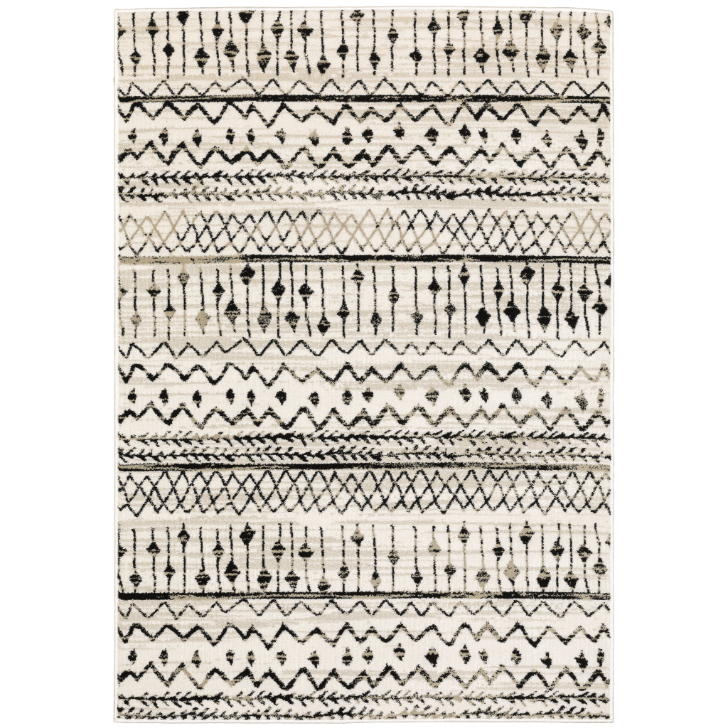 Oriental Weavers Georgia 8826E Two-Color Rectangle Indoor Area Rug - Stain Resistant Bohemian Rug with Tribal Design-