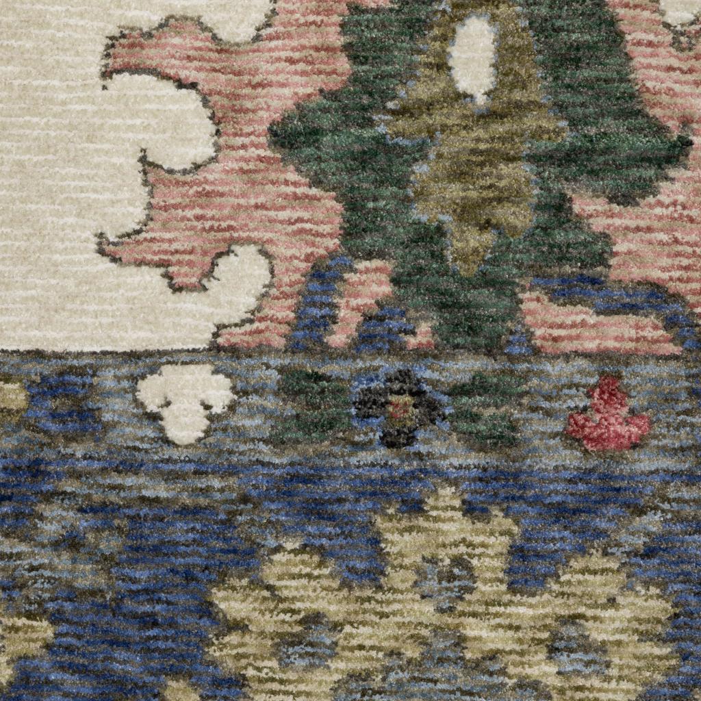 Oriental Weavers Hastings HA01E Blue Rectangle Indoor Runner Floral Pattern-