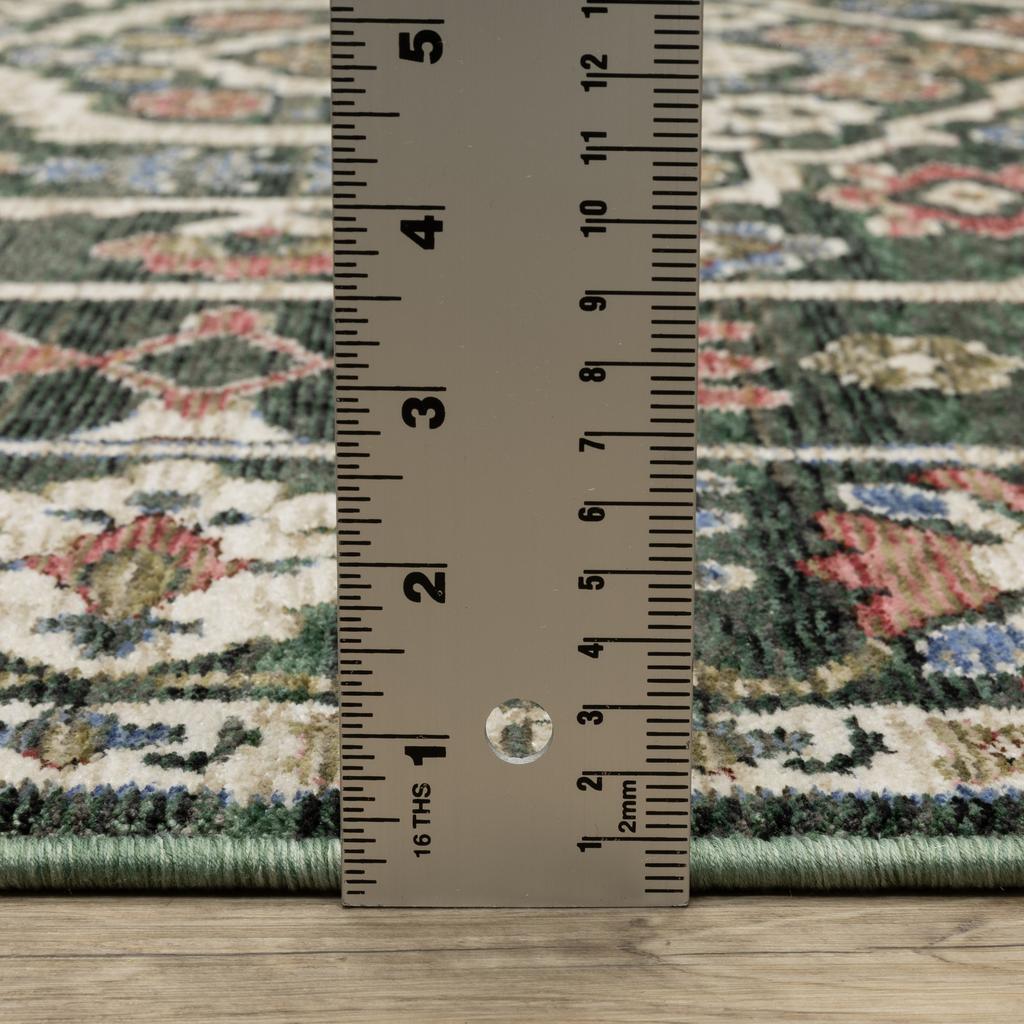 Oriental Weavers Hastings HA02B Green Rectangle Indoor Runner Floral Pattern-