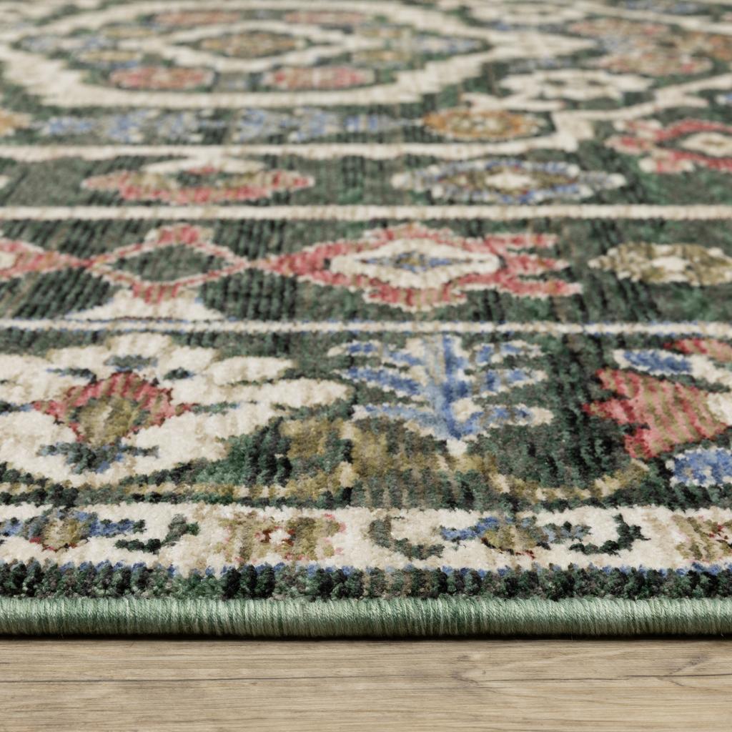 Oriental Weavers Hastings HA02B Green Rectangle Indoor Runner Floral Pattern-