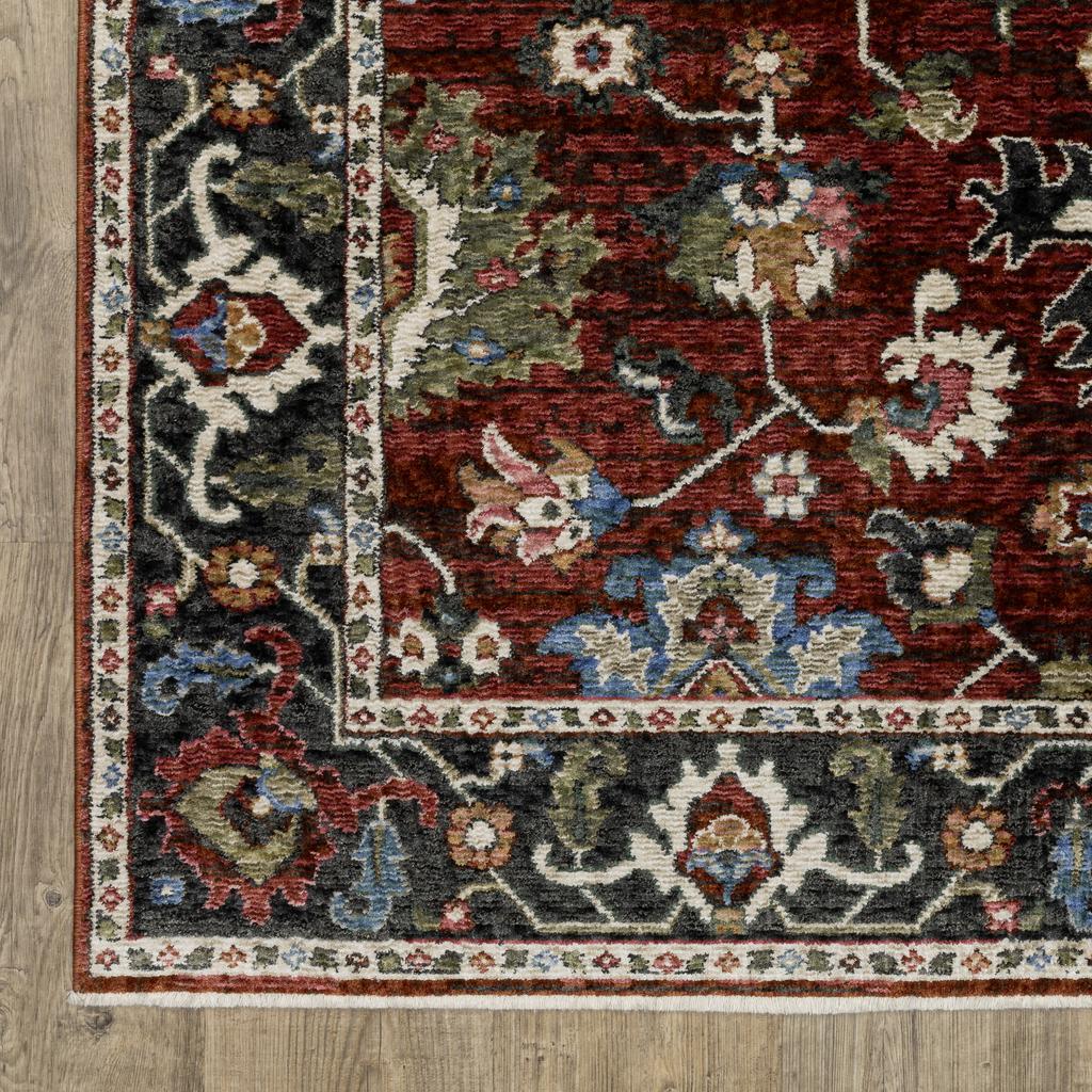 Oriental Weavers Hastings HA03V Red Rectangle Indoor Runner Oriental Pattern-