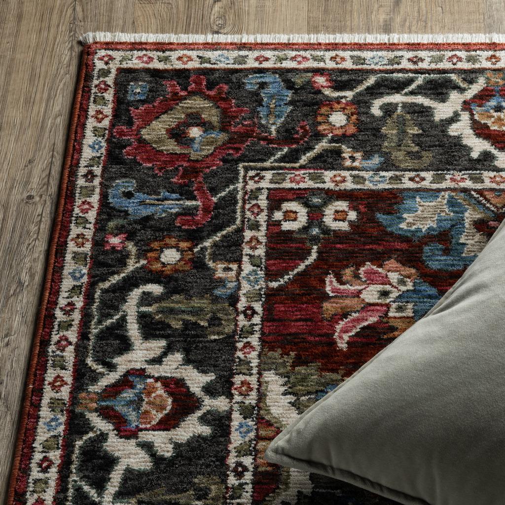 Oriental Weavers Hastings HA03V Red Rectangle Indoor Runner Oriental Pattern-