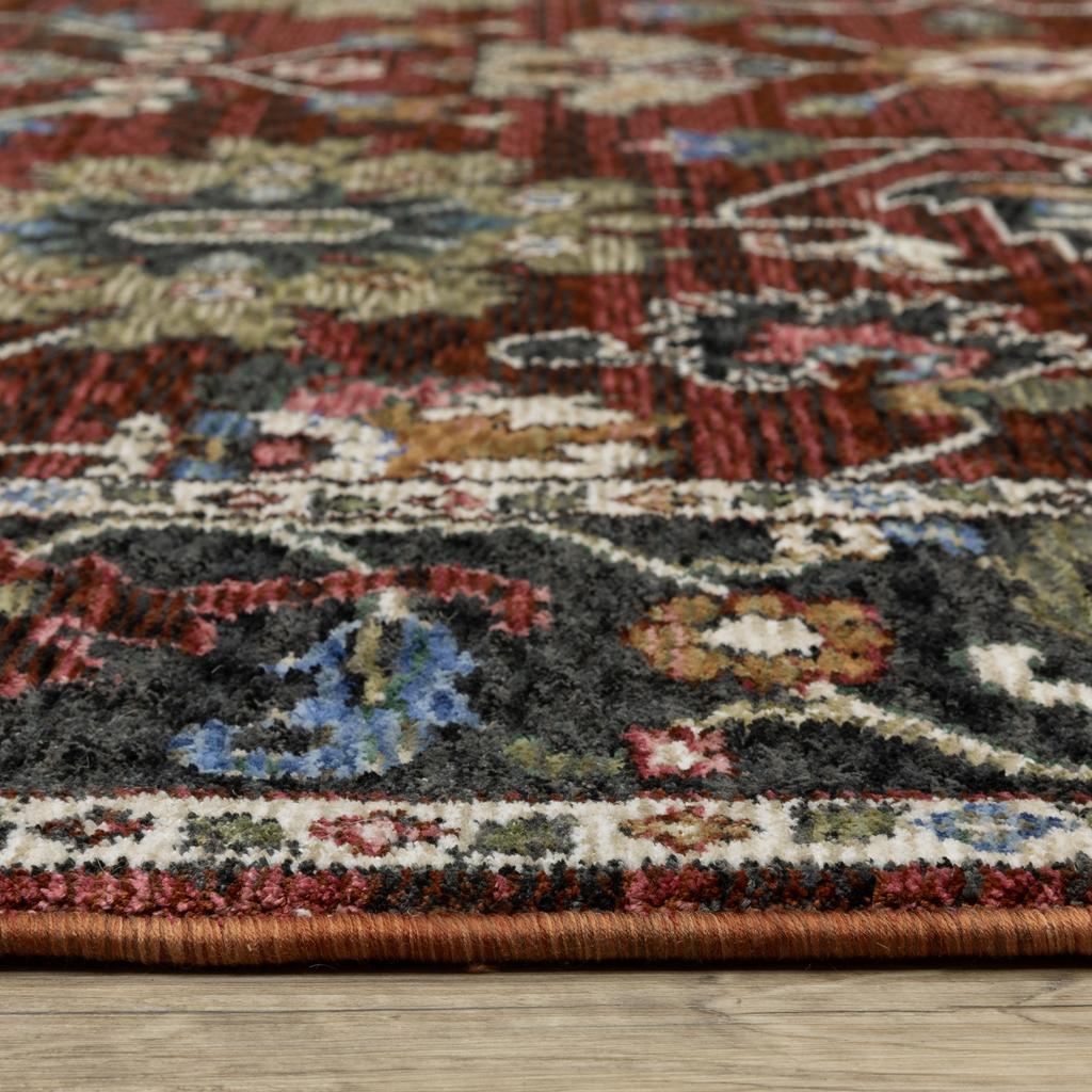 Oriental Weavers Hastings HA03V Red Rectangle Indoor Runner Oriental Pattern-
