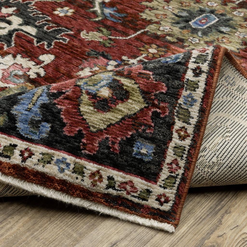 Oriental Weavers Hastings HA03V Red Rectangle Indoor Runner Oriental Pattern-