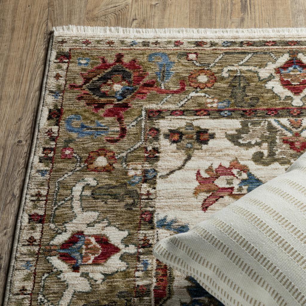Oriental Weavers Hastings HA03W Ivory Rectangle Indoor Runner Oriental Pattern-