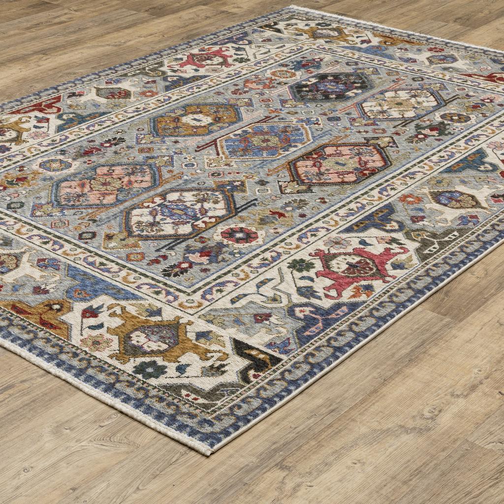 Oriental Weavers Hastings HA04E Blue Rectangle Indoor Area Rug Oriental Pattern-
