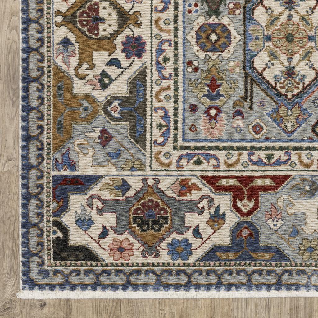 Oriental Weavers Hastings HA04E Blue Rectangle Indoor Runner Oriental Pattern-