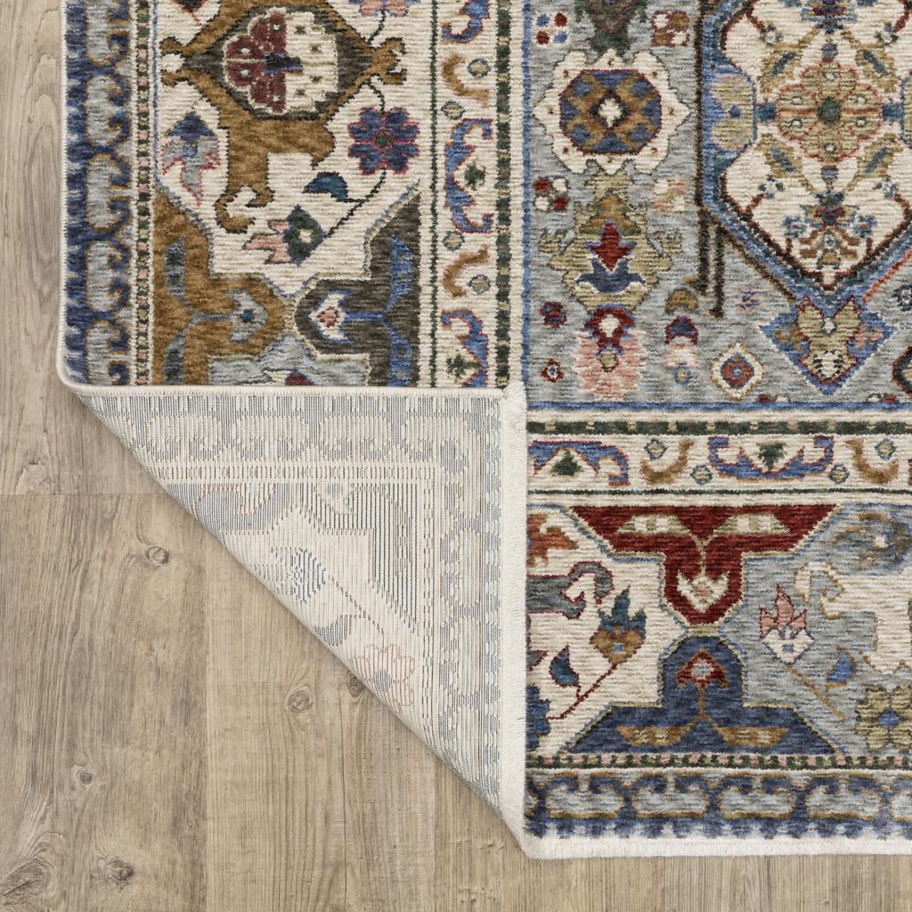 Oriental Weavers Hastings HA04E Blue Rectangle Indoor Runner Oriental Pattern-