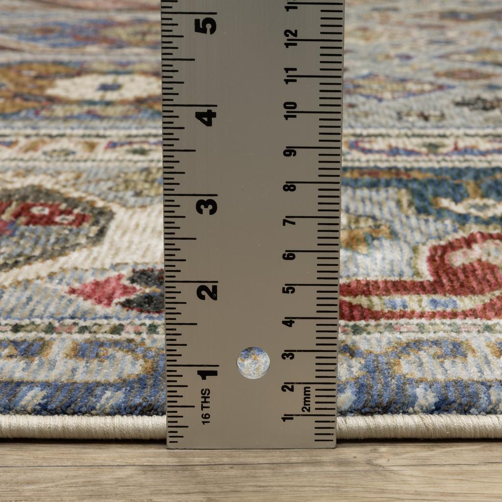 Oriental Weavers Hastings HA04E Blue Rectangle Indoor Runner Oriental Pattern-