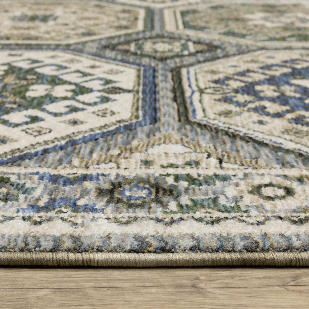 Oriental Weavers Hastings HA05H Ivory Rectangle Indoor Runner Medallion Pattern-