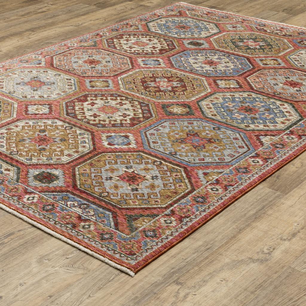 Oriental Weavers Hastings HA05R Pink Rectangle Indoor Area Rug Medallion Pattern-