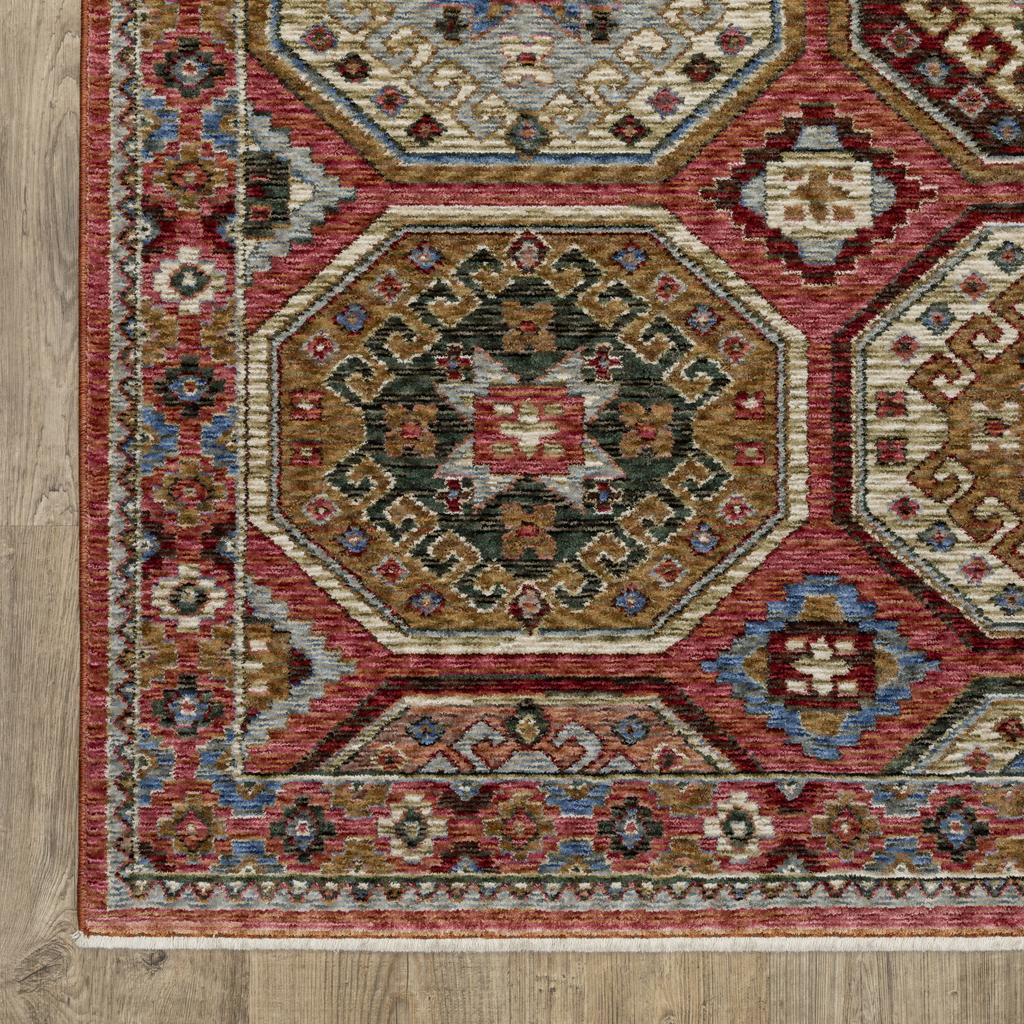 Oriental Weavers Hastings HA05R Pink Rectangle Indoor Area Rug Medallion Pattern-