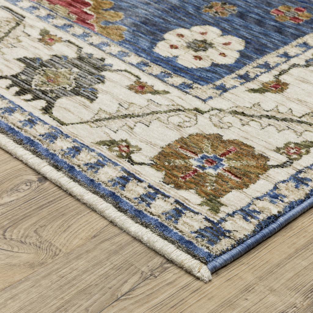 Oriental Weavers Hastings HA06Z Blue Rectangle Indoor Area Rug Floral Pattern-