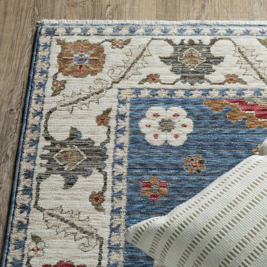 Oriental Weavers Hastings HA06Z Blue Rectangle Indoor Area Rug Floral Pattern-