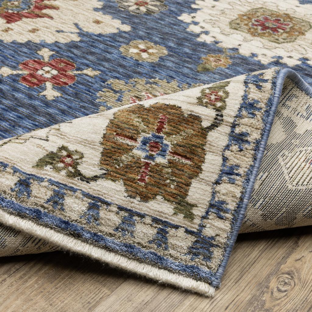 Oriental Weavers Hastings HA06Z Blue Rectangle Indoor Area Rug Floral Pattern-
