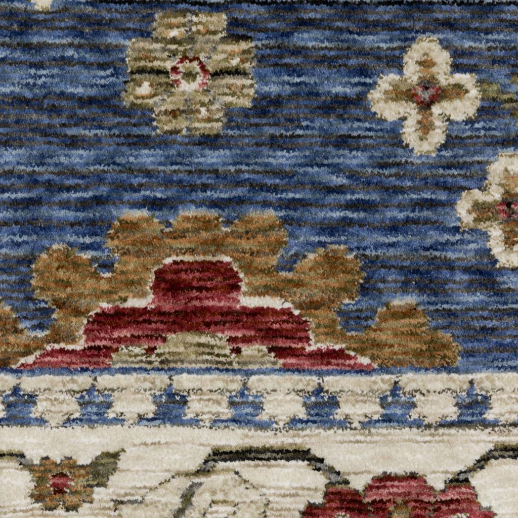 Oriental Weavers Hastings HA06Z Blue Rectangle Indoor Area Rug Floral Pattern-
