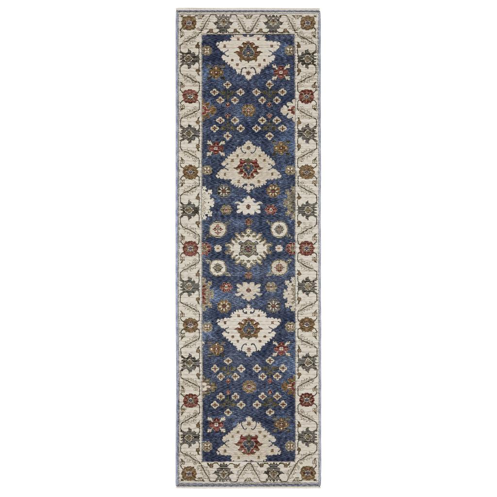 Oriental Weavers Hastings HA06Z Blue Rectangle Indoor Runner Floral Pattern-