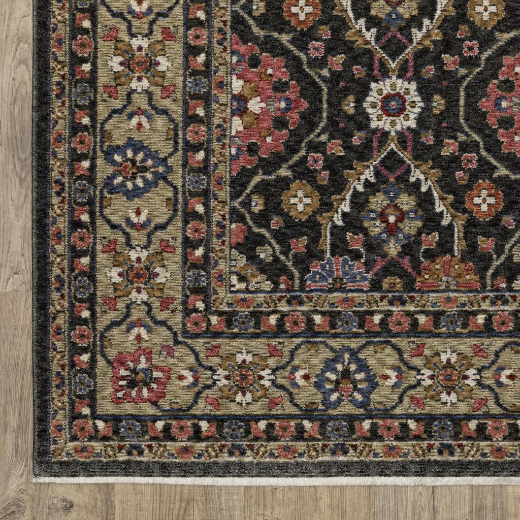Oriental Weavers Hastings HA07D Charcoal Rectangle Indoor Runner Oriental Pattern-
