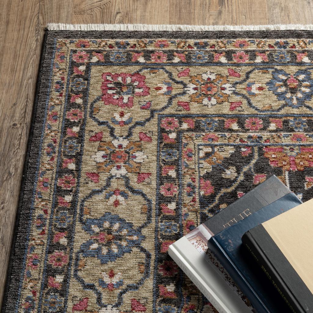 Oriental Weavers Hastings HA07D Charcoal Rectangle Indoor Runner Oriental Pattern-