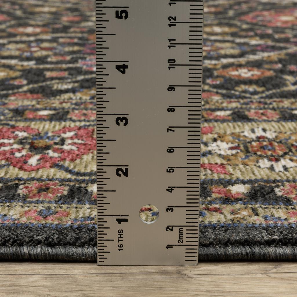 Oriental Weavers Hastings HA07D Charcoal Rectangle Indoor Runner Oriental Pattern-