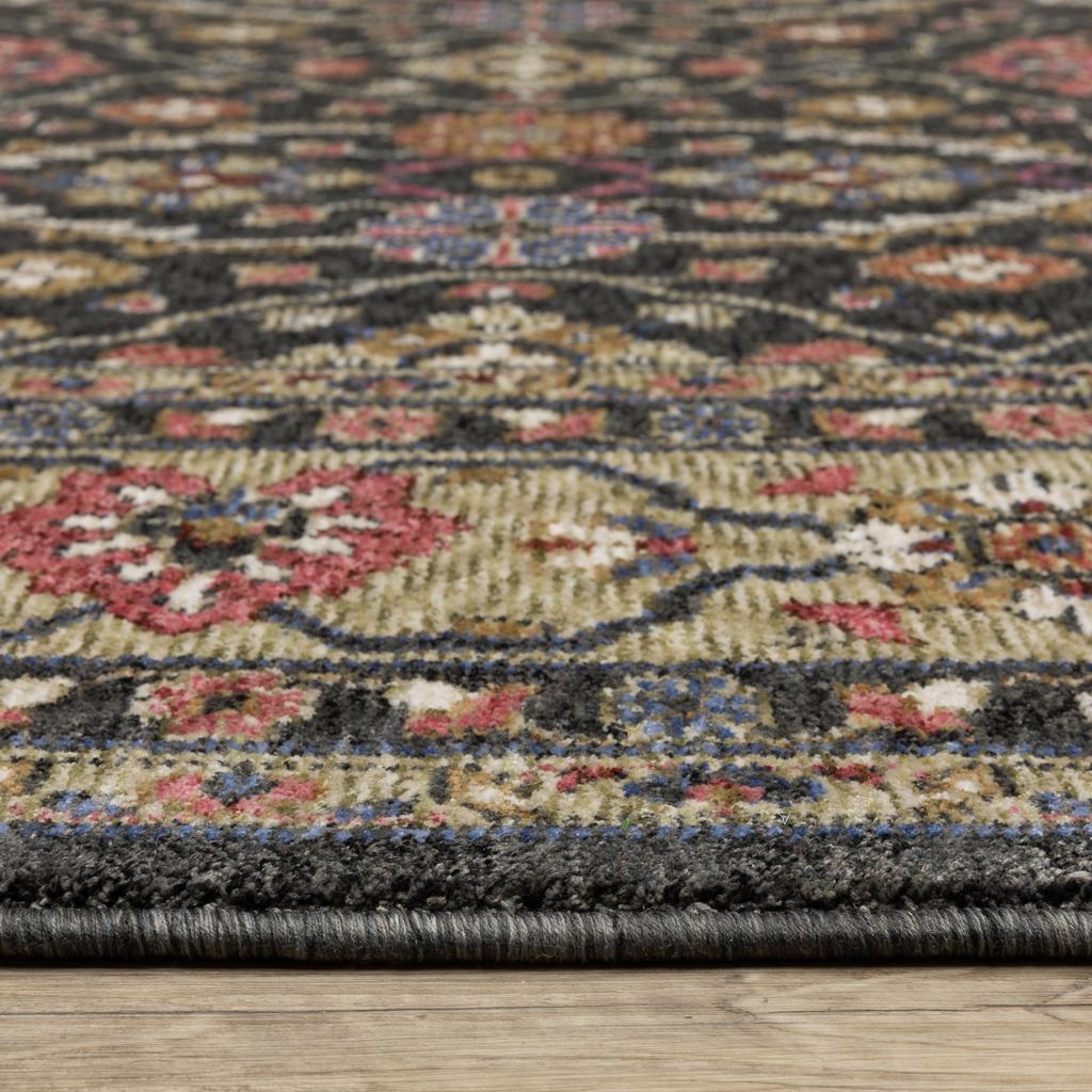Oriental Weavers Hastings HA07D Charcoal Rectangle Indoor Runner Oriental Pattern-
