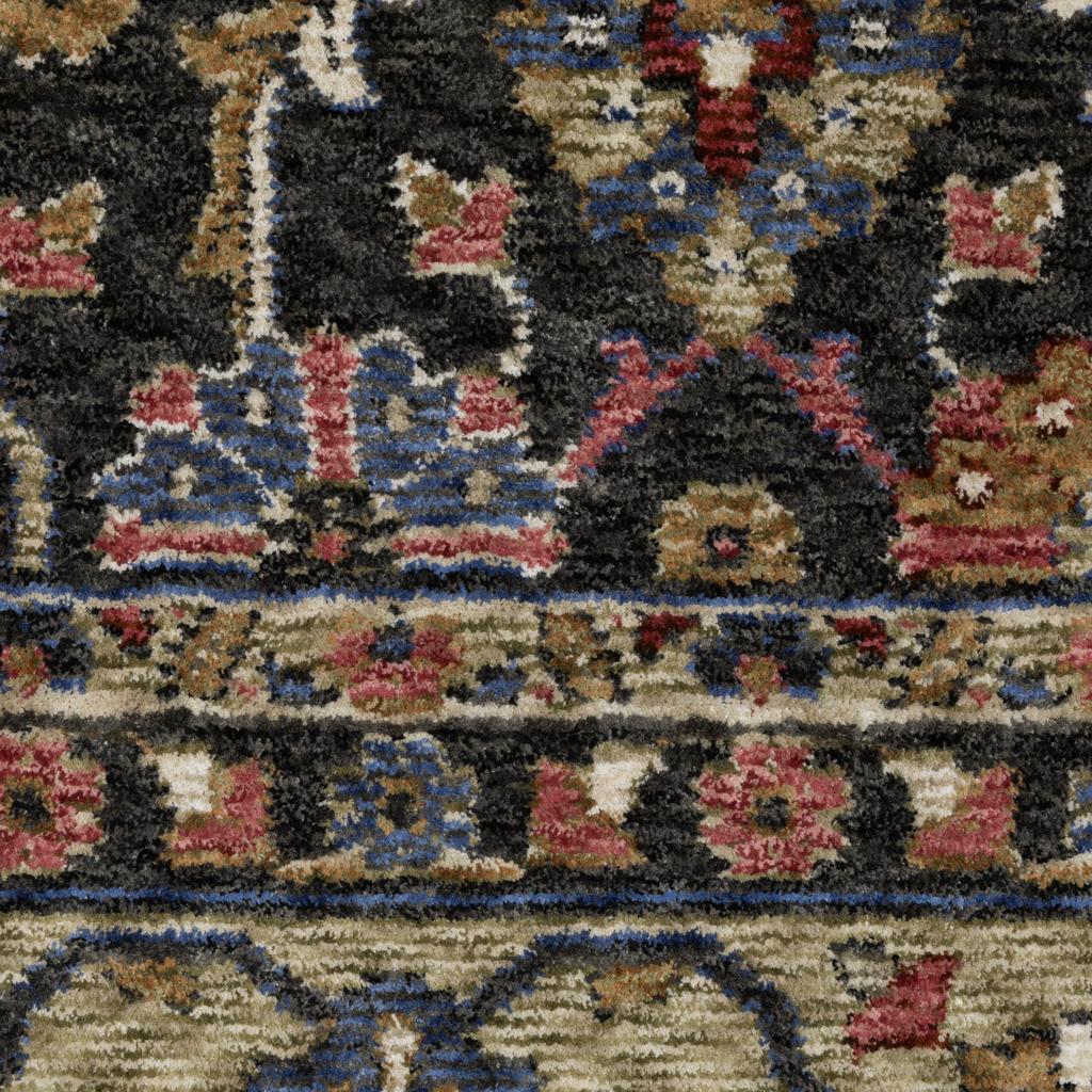 Oriental Weavers Hastings HA07D Charcoal Rectangle Indoor Runner Oriental Pattern-