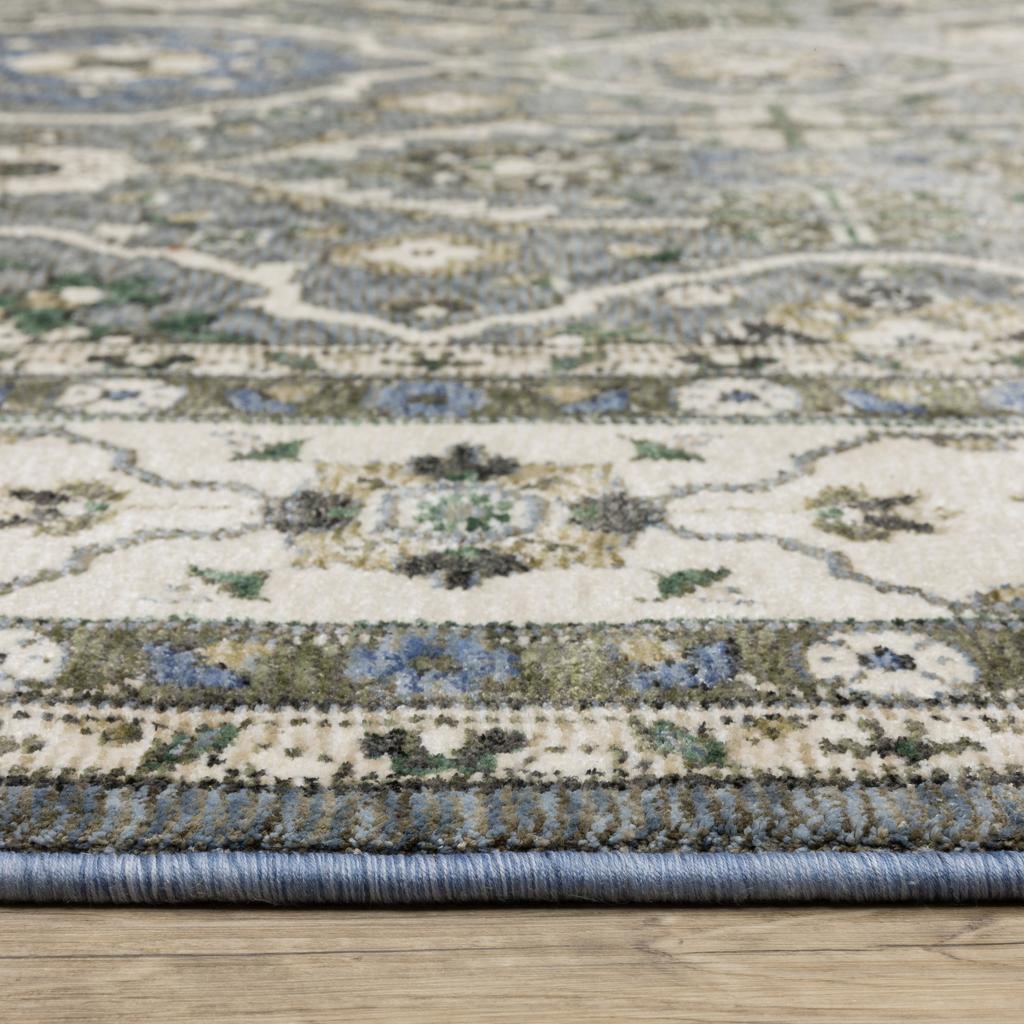 Oriental Weavers Hastings HA07H Blue Rectangle Indoor Runner Oriental Pattern-