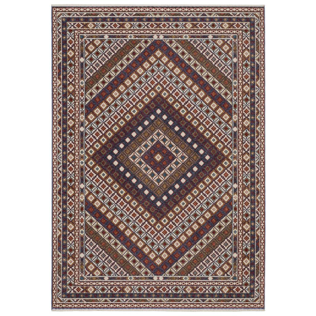 Oriental Weavers Hastings HA08B Red Rectangle Indoor Area Rug Diamond Pattern-