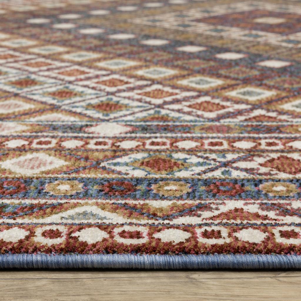 Oriental Weavers Hastings HA08B Red Rectangle Indoor Runner Diamond Pattern-